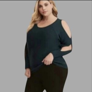 NEW Torrid Split Sleeve Cold Shoulder Knit Sweater